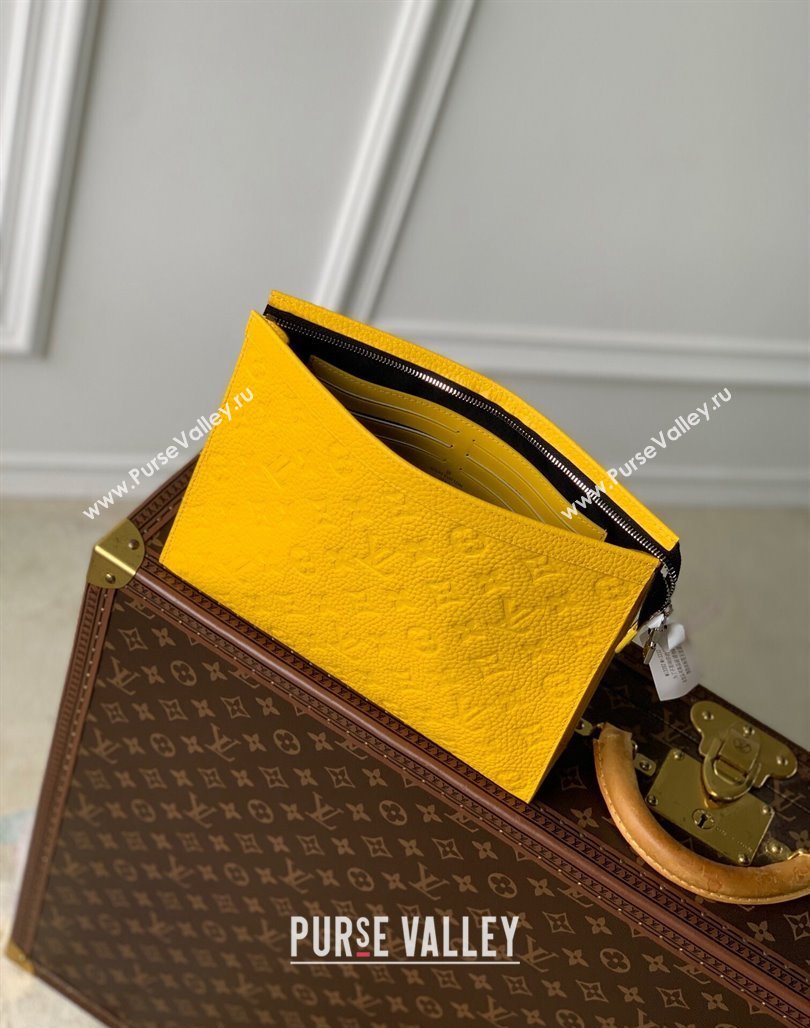 Louis Vuitton Pochette Voyage MM Pouch in Monogram Leather Yellow 2024 M61692 (KI-240626021)