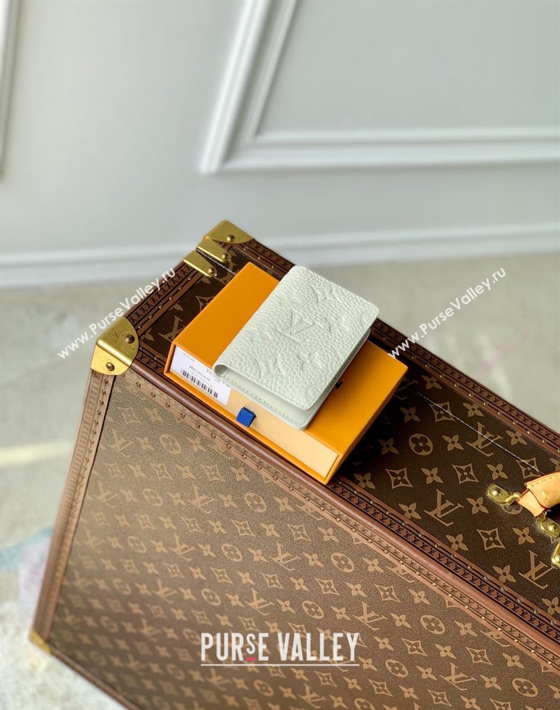 Louis Vuitton Pocket Organizer Wallet in Monogram Leather White 2024 M83070 (KI-240626029)