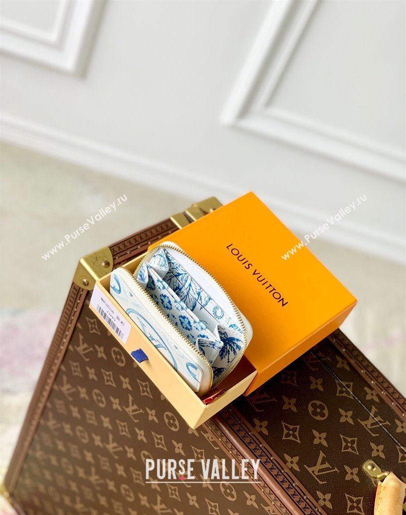 Louis Vuitton Zippy Coin Purse Wallet in Monogram Tiles Canvas M83658 Lagoon Blue 2024 (KI-240625074)