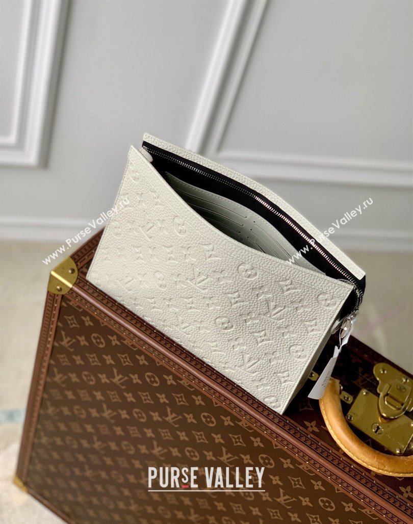 Louis Vuitton Pochette Voyage MM Pouch in Monogram Leather White 2024 M61692 (KI-240626022)