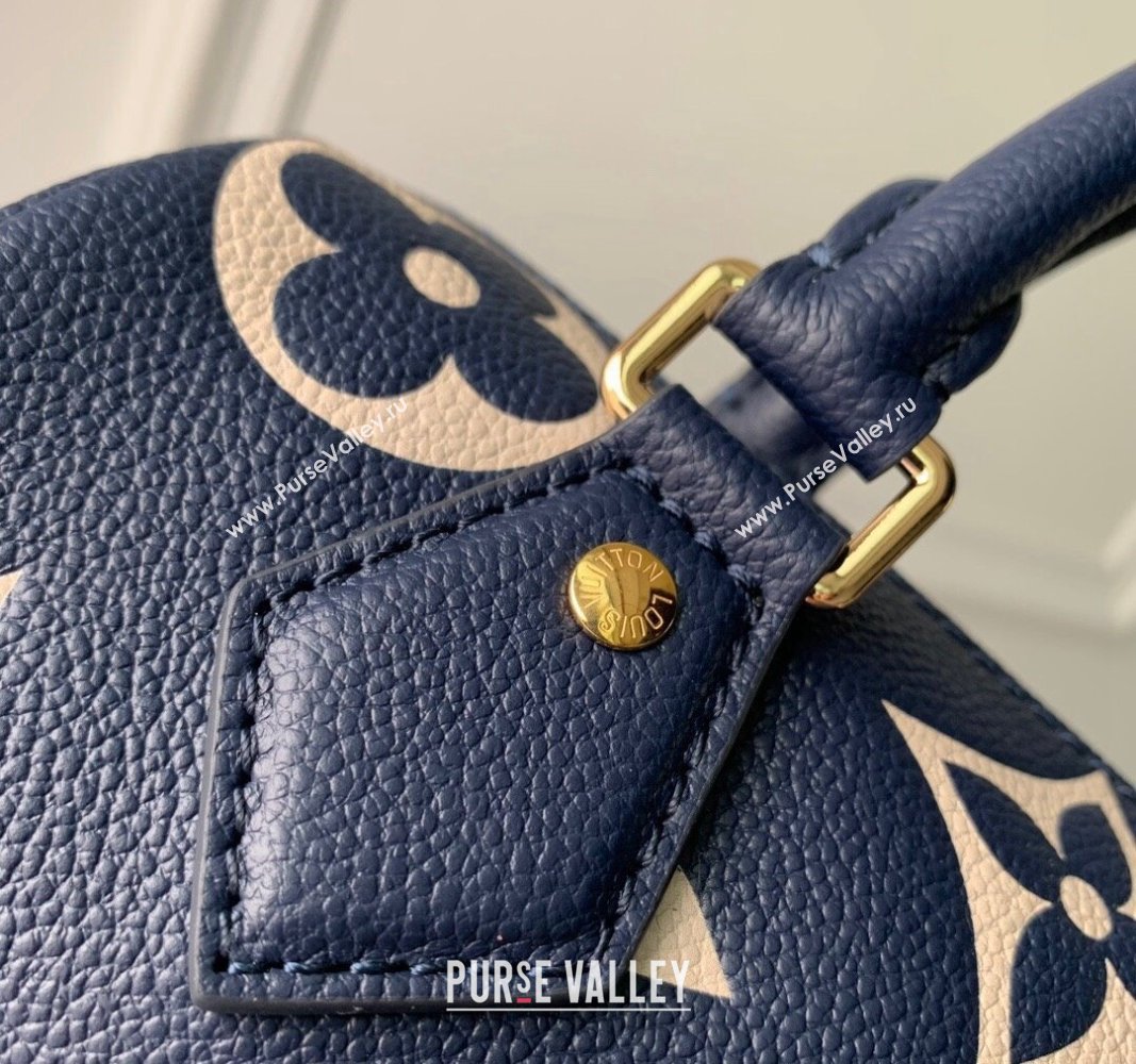 Louis Vuitton Speedy Bandouliere 20 Bag in Bicolor Empreinte Monogram Leather M47048 Navy Blue/White 2024 (KI-240626044)