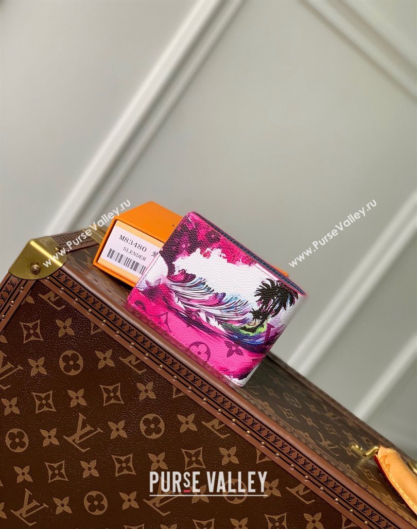 Louis Vuitton Slender Wallet in Monogram Surfin’ Canvas M83468 Pink 2024 (KI-240625105)