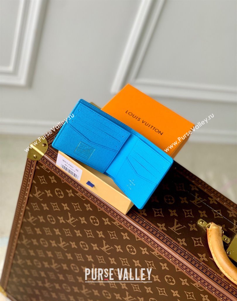 Louis Vuitton Slender Wallet in Monogram Surfin’ Canvas M83468 Sky Blue 2024 (KI-240625106)