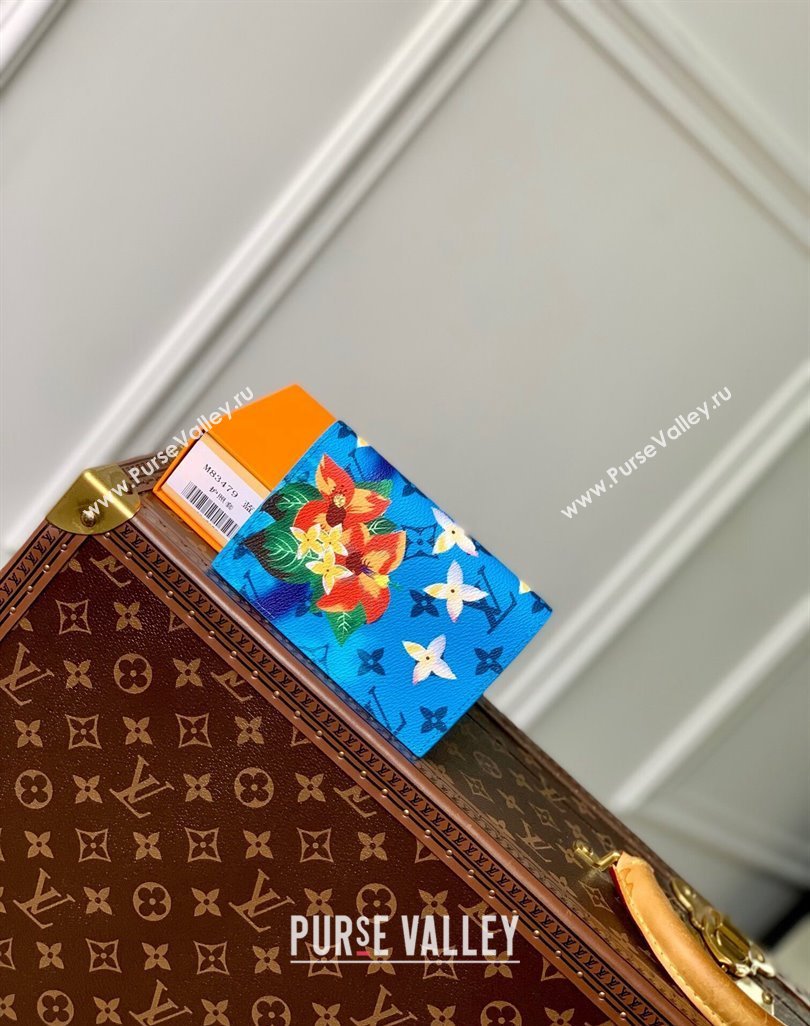 Louis Vuitton Passport Cover in Monogram Surfin’ Canvas M83479 Sky Blue 2024 (KI-240625103)