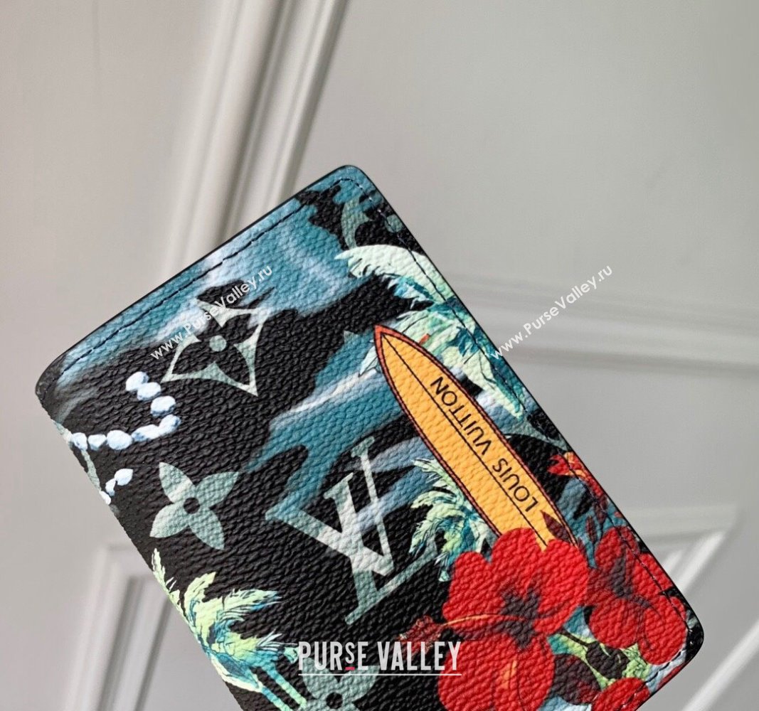 Louis Vuitton Pocket Organizer Wallet in Monogram Surfin’ Canvas M83498 Navy Blue 2024 (KI-240625096)