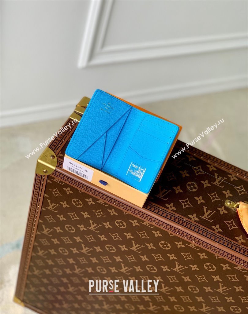 Louis Vuitton Pocket Organizer Wallet in Monogram Surfin’ Canvas M83498 Sky Blue 2024 (KI-240625097)