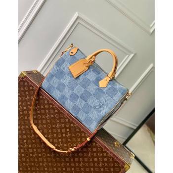 Louis Vuitton Speedy 40 Bandouliere bag in Blue Damier Denim 3D Cotton N40701 2024 (KI-240625059)