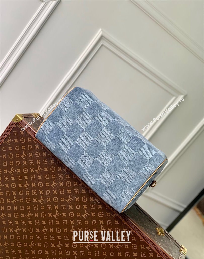 Louis Vuitton Speedy 40 Bandouliere bag in Blue Damier Denim 3D Cotton N40701 2024 (KI-240625059)