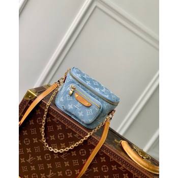 Louis Vuitton Mini Bumbag in Blue Monogram Denim 100% GOTS-certified Cotton M83353 2024 (KI-240625055)