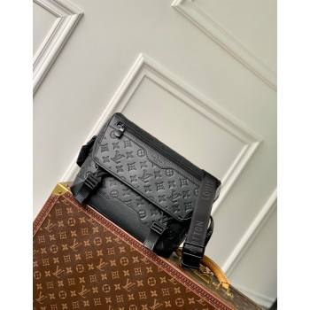Louis Vuitton Mens Messenger Voyager PM bag in Black Monogram Shadow leather M25121 2024 (KI-240625061)