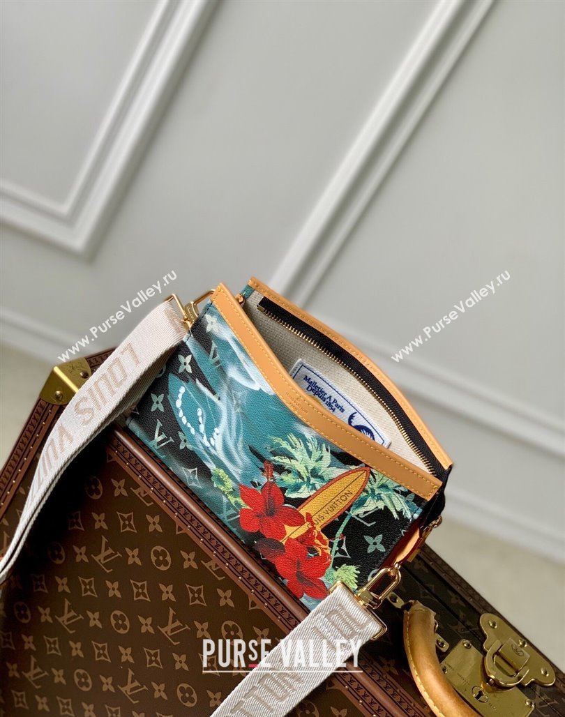 Louis Vuitton Gaston Wearable Wallet Mini bag in Monogram Surfin’ Canvas M83466 Navy Blue 2024 (KI-240625088)