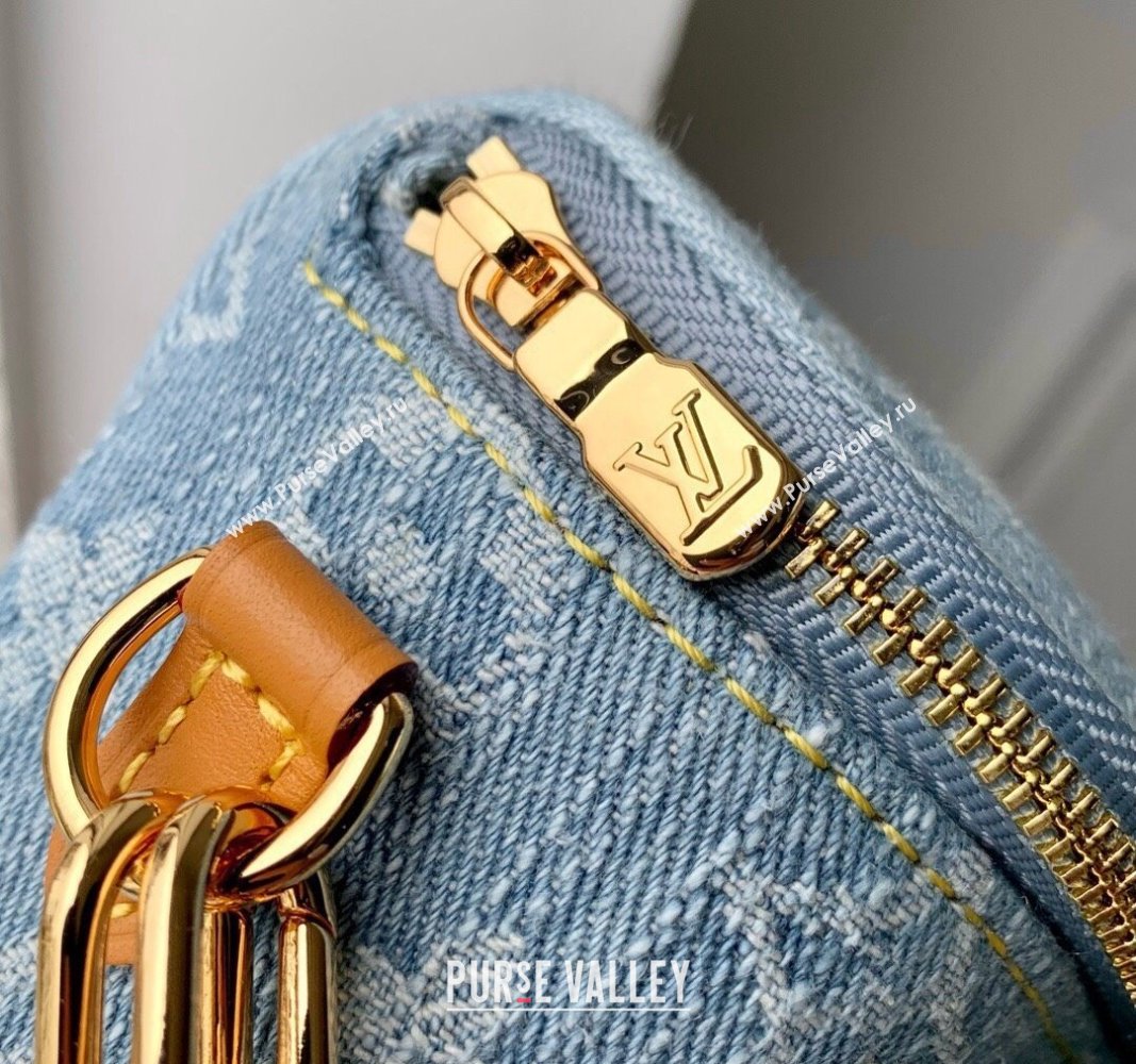 Louis Vuitton Mini Bumbag in Blue Monogram Denim 100% GOTS-certified Cotton M83353 2024 (KI-240625055)