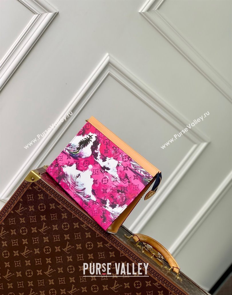 Louis Vuitton Pochette Voyage Pouch Mini bag in Monogram Surfin’ Canvas M83465 Pink 2024 (KI-240625095)
