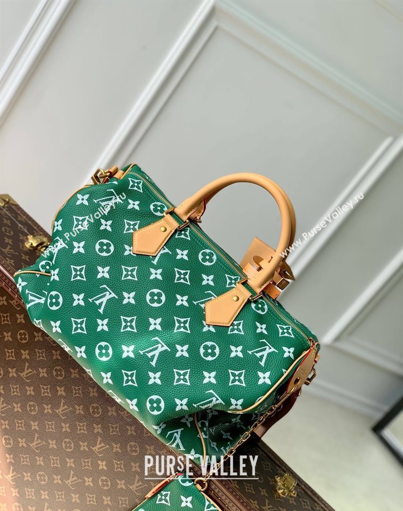 Louis Vuitton RUNWAY Speedy P9 Bandouliere 40 Bag in Soft Calfskin M24417 Green 2024 (K-24062006)