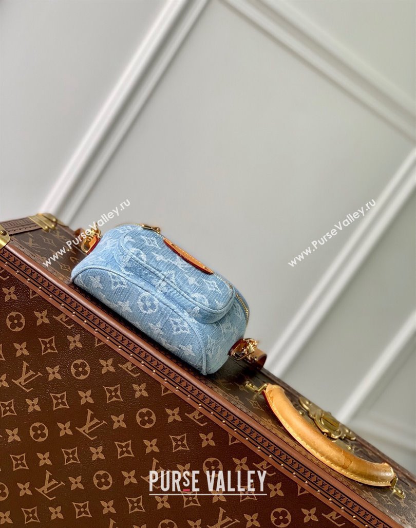 Louis Vuitton Mini Bumbag in Blue Monogram Denim 100% GOTS-certified Cotton M83353 2024 (KI-240625055)