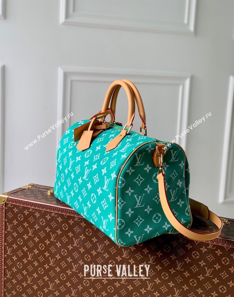 Louis Vuitton RUNWAY Speedy P9 Bandouliere 40 Bag in Soft Calfskin M24417 Blue2 2024 (KI-240625070)