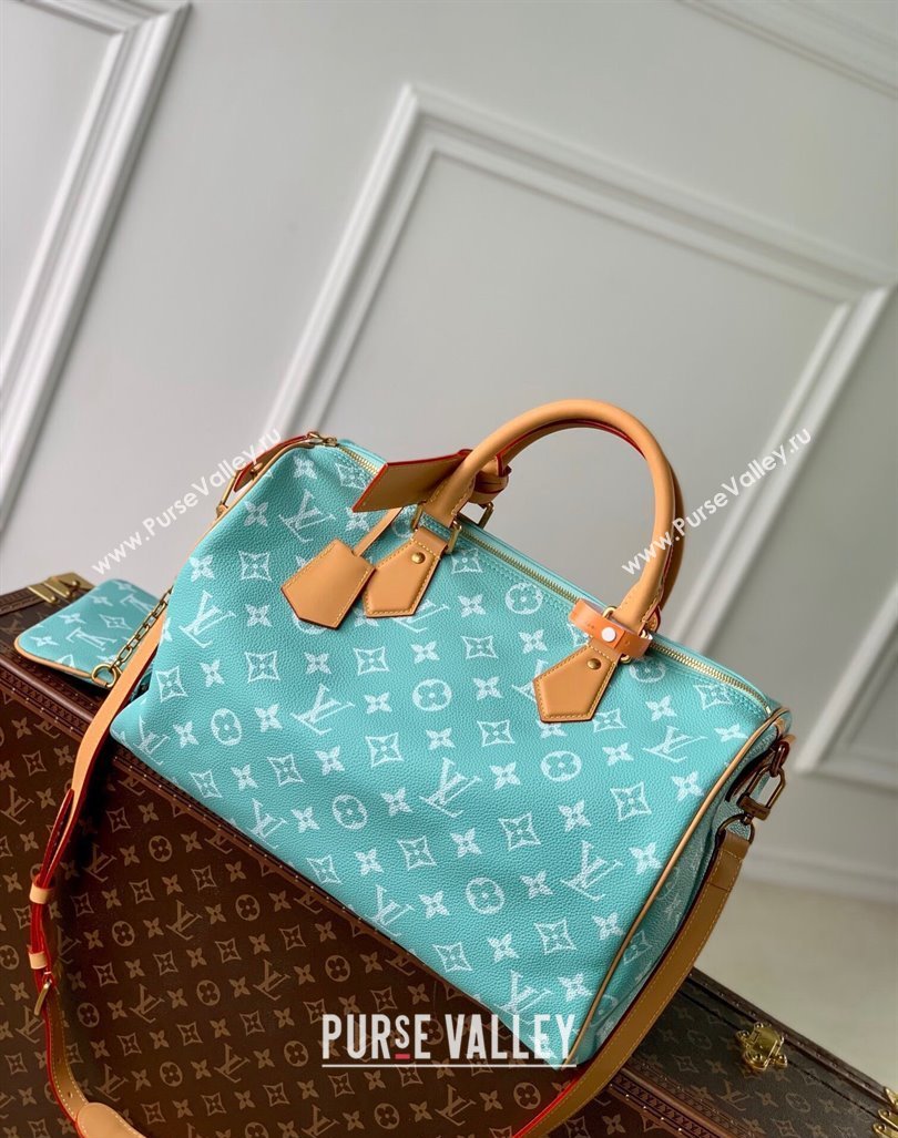 Louis Vuitton RUNWAY Speedy P9 Bandouliere 40 Bag in Soft Calfskin M24419 Macaron Blue 2024 (K-24062010)