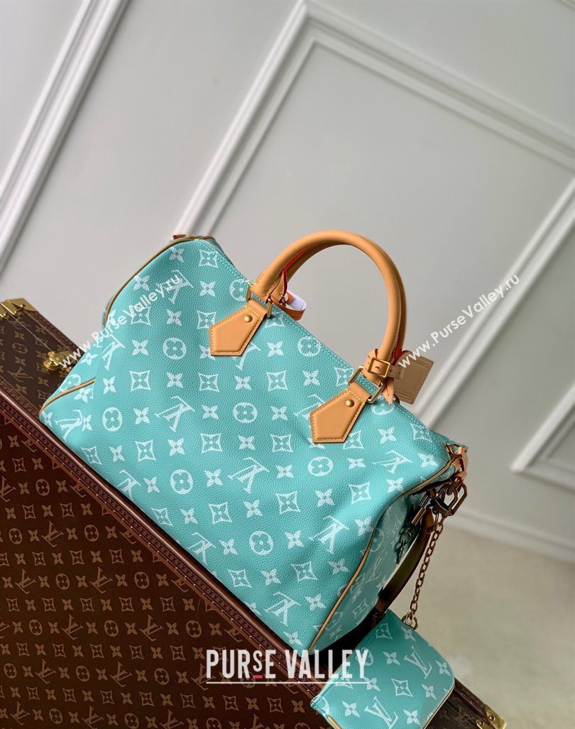 Louis Vuitton RUNWAY Speedy P9 Bandouliere 40 Bag in Soft Calfskin M24419 Macaron Blue 2024 (K-24062010)