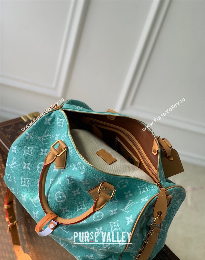 Louis Vuitton RUNWAY Speedy P9 Bandouliere 40 Bag in Soft Calfskin M24419 Macaron Blue 2024 (K-24062010)