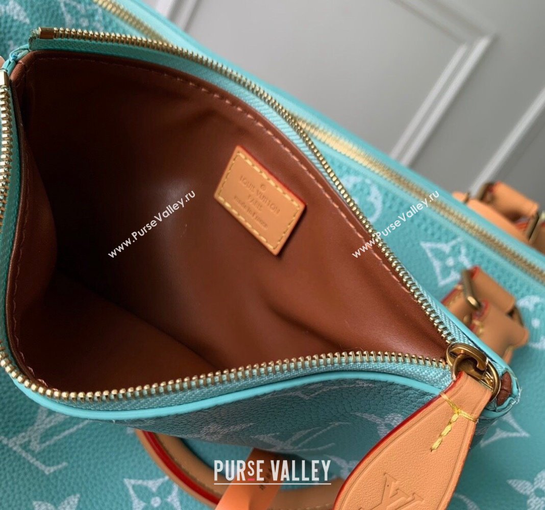 Louis Vuitton RUNWAY Speedy P9 Bandouliere 40 Bag in Soft Calfskin M24419 Macaron Blue 2024 (K-24062010)