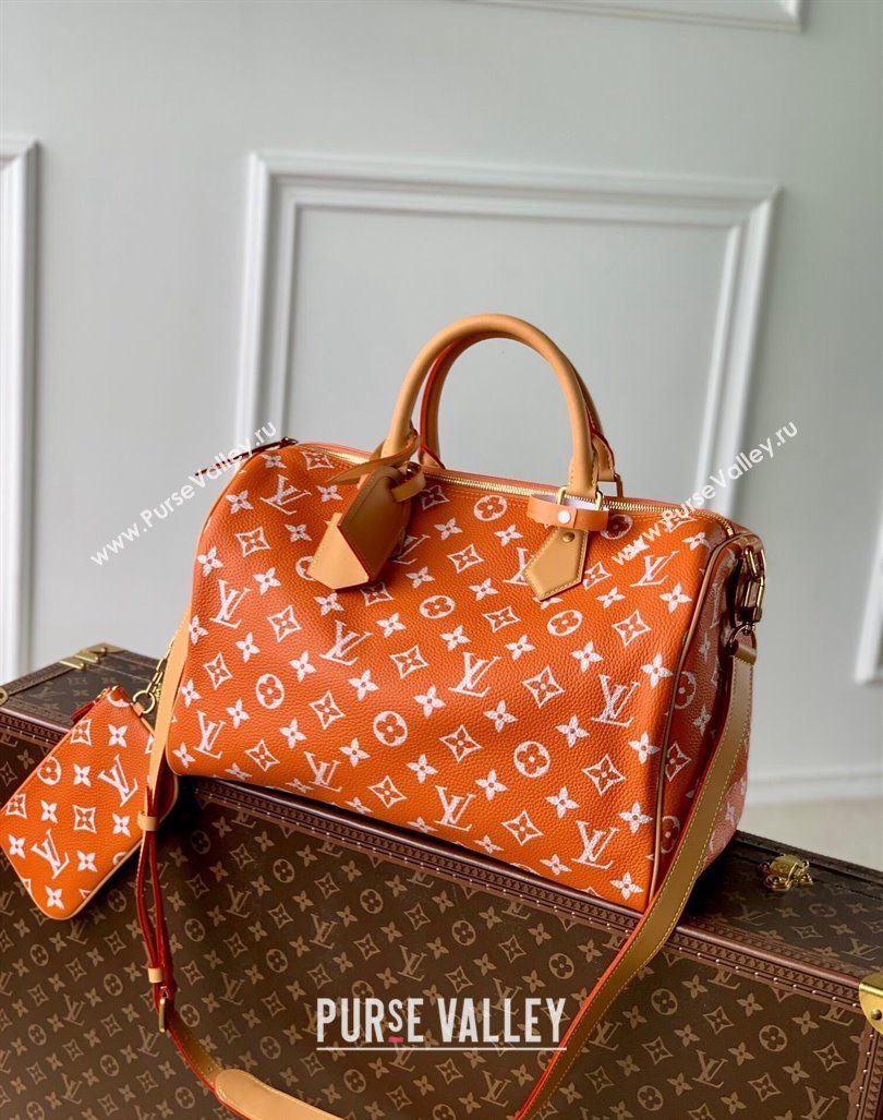 Louis Vuitton RUNWAY Speedy P9 Bandouliere 40 Bag in Soft Calfskin M24421 Orange 2024 (K-24062007)