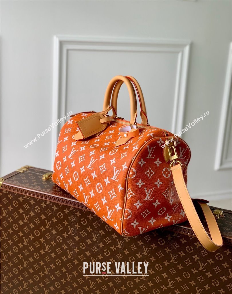 Louis Vuitton RUNWAY Speedy P9 Bandouliere 40 Bag in Soft Calfskin M24421 Orange 2024 (K-24062007)