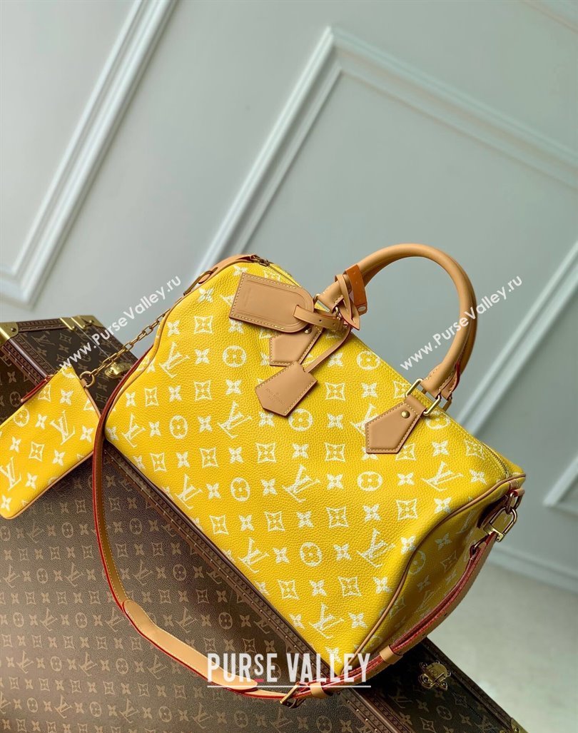 Louis Vuitton RUNWAY Speedy P9 Bandouliere 40 Bag in Soft Calfskin M24419 Yellow 2024 (K-24062008)