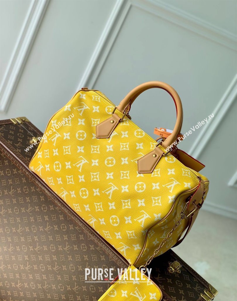 Louis Vuitton RUNWAY Speedy P9 Bandouliere 40 Bag in Soft Calfskin M24419 Yellow 2024 (K-24062008)