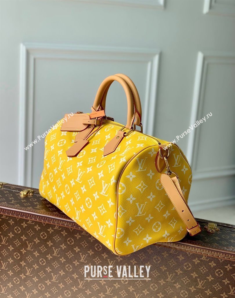 Louis Vuitton RUNWAY Speedy P9 Bandouliere 40 Bag in Soft Calfskin M24419 Yellow 2024 (K-24062008)