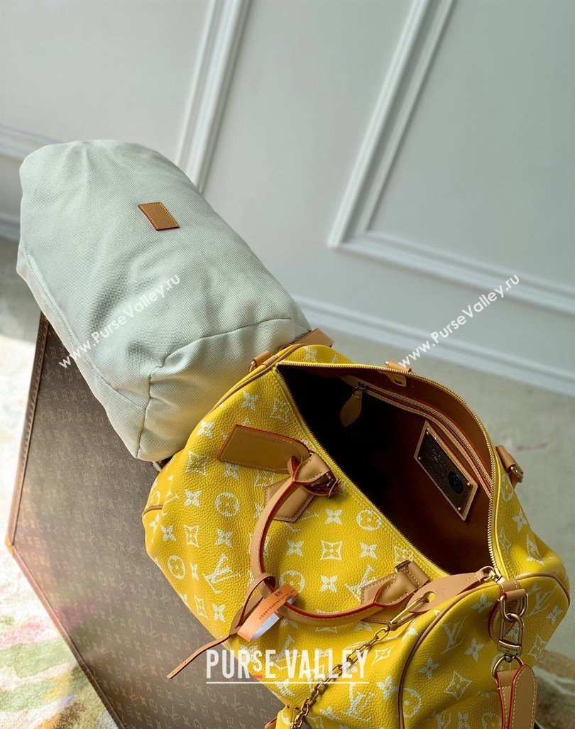 Louis Vuitton RUNWAY Speedy P9 Bandouliere 40 Bag in Soft Calfskin M24419 Yellow 2024 (K-24062008)