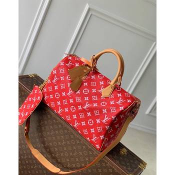 Louis Vuitton RUNWAY Speedy P9 Bandouliere 40 Bag in Soft Calfskin M24420 Red 2024 (K-24062004)