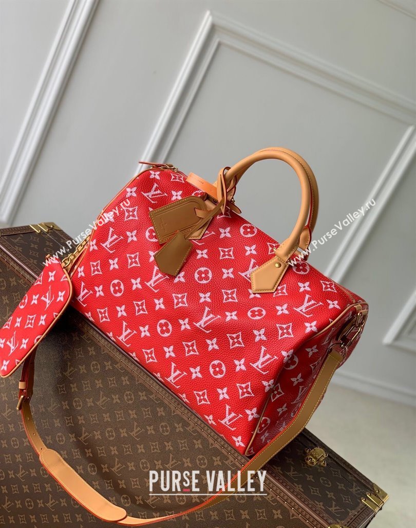 Louis Vuitton RUNWAY Speedy P9 Bandouliere 40 Bag in Soft Calfskin M24420 Red 2024 (K-24062004)