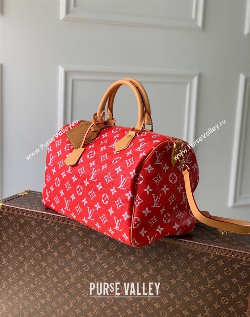 Louis Vuitton RUNWAY Speedy P9 Bandouliere 40 Bag in Soft Calfskin M24420 Red 2024 (K-24062004)