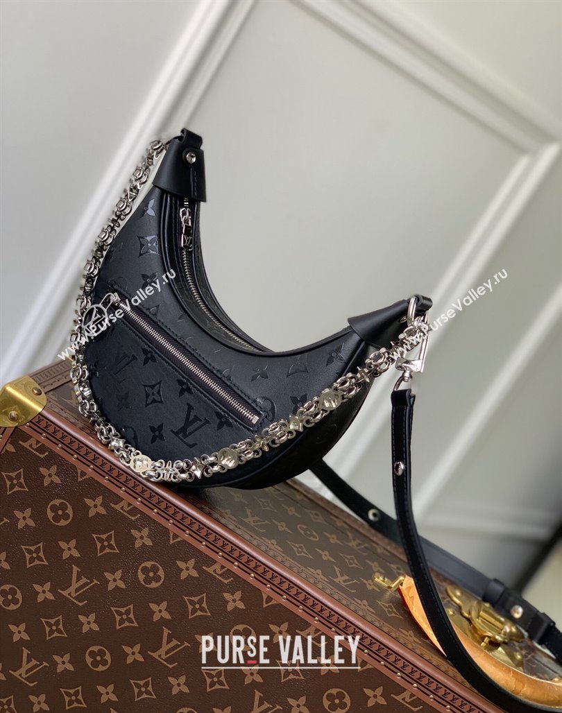 Louis Vuitton Loop Hobo Bag in Black Monogram Calfskin M11267 2024 (KI-240625113)