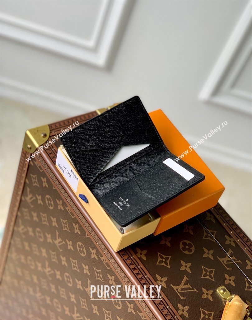 Louis Vuitton Pocket Organizer Wallet in Black Monogram Eclipse Canvas M61696 2024 (KI-240625118)