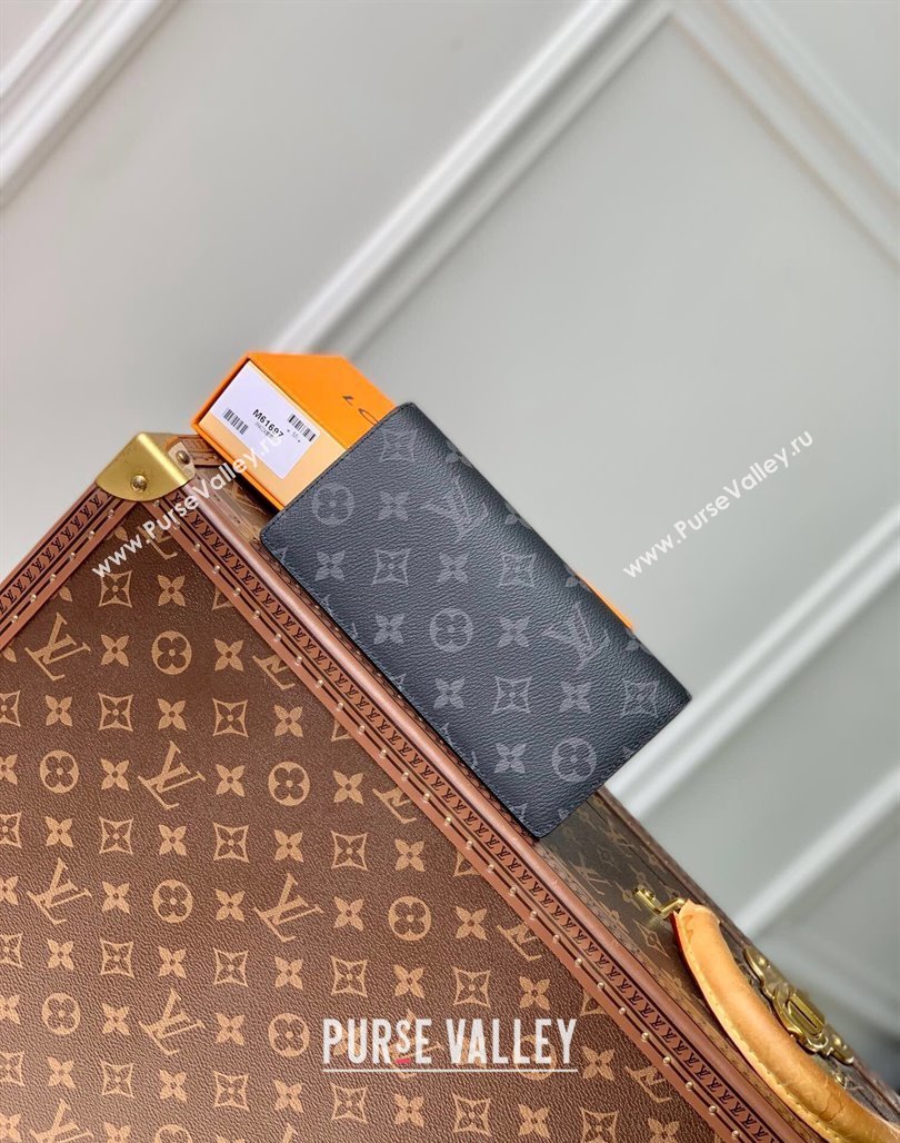 Louis Vuitton Brazza Wallet in Black Monogram Eclipse Canvas M61697 2024 (KI-240625120)