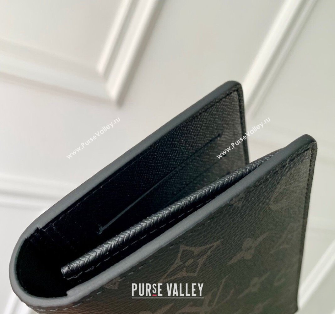 Louis Vuitton Brazza Wallet in Black Monogram Eclipse Canvas M61697 2024 (KI-240625120)