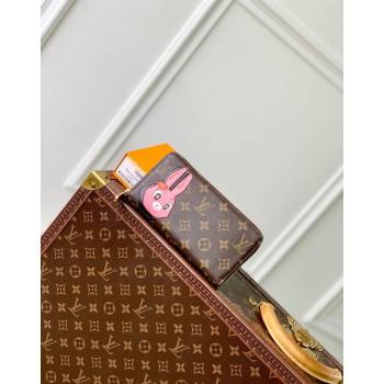 Louis Vuitton Zippy Wallet in Monogram Canvas with Pink Rabbit M83689 2024 Animal Objects (KI-240625062)