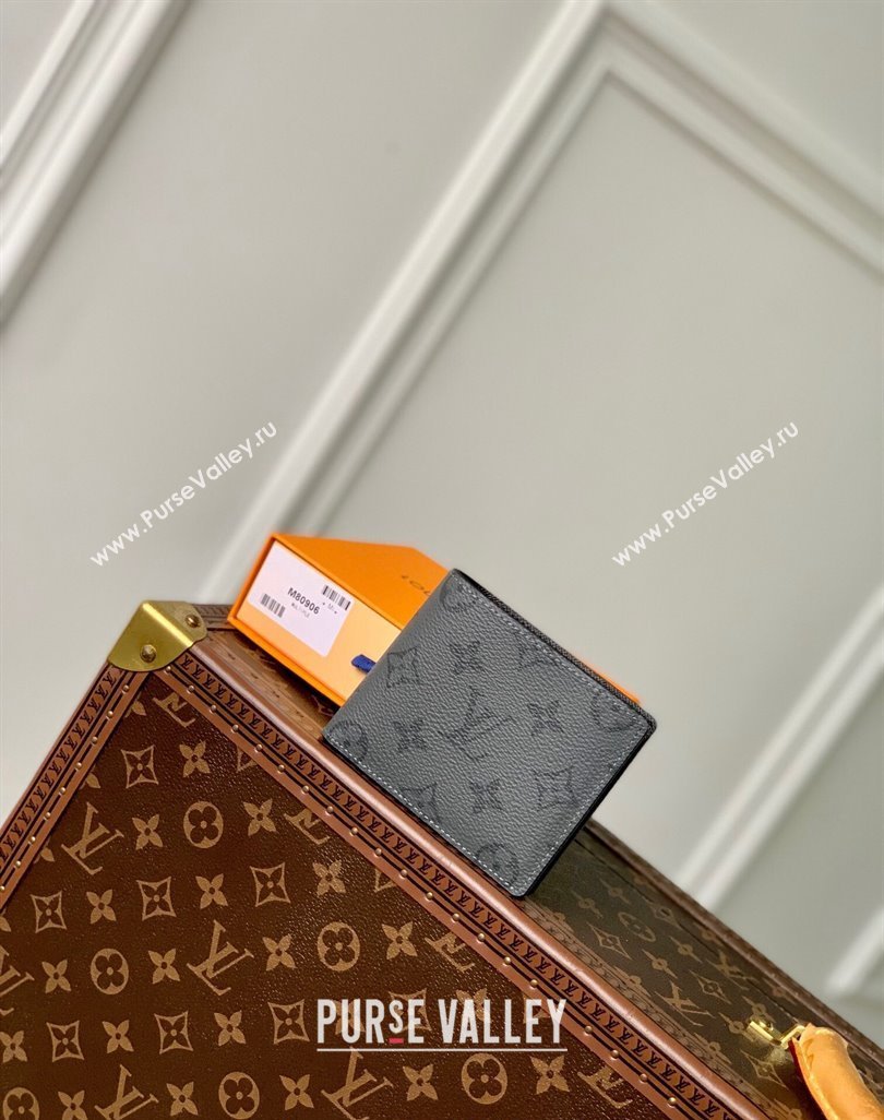 Louis Vuitton Slender Wallet in Grey Monogram Eclipse Canvas M80906 2024 (KI-240625126)