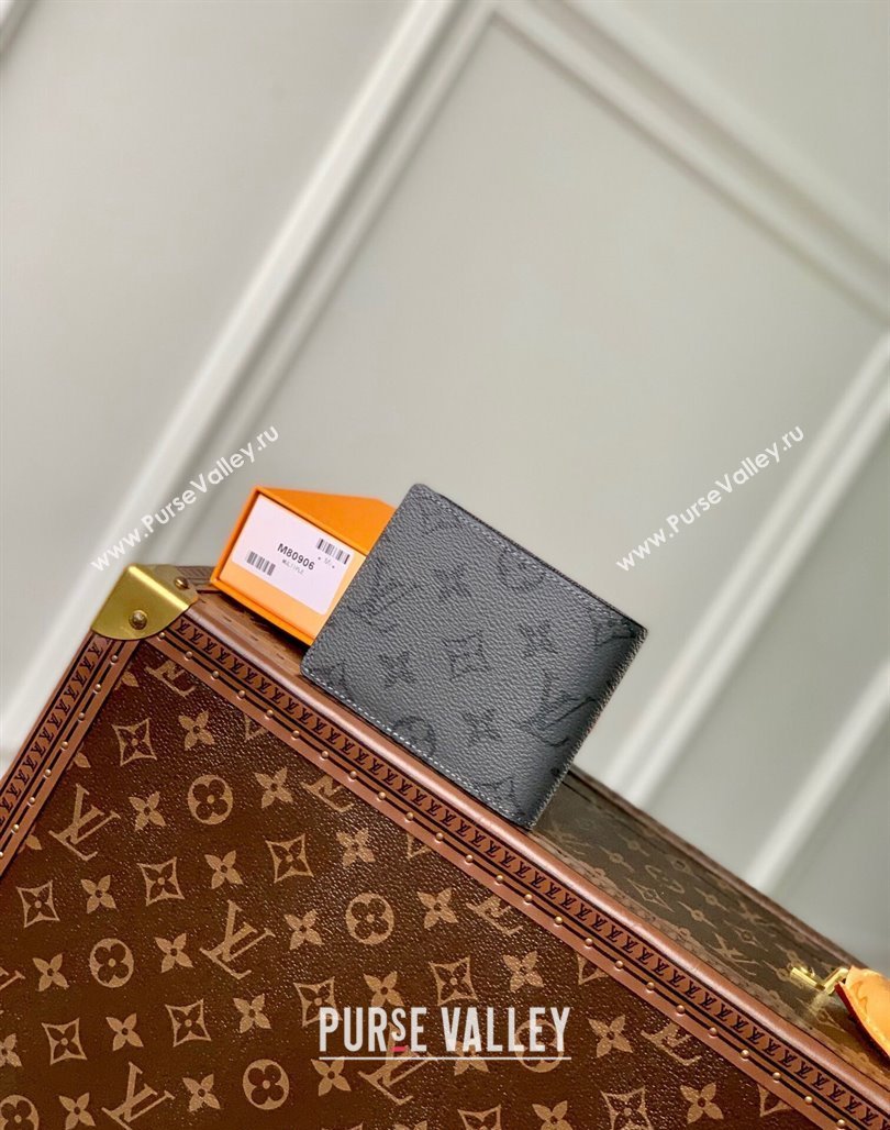 Louis Vuitton Slender Wallet in Grey Monogram Eclipse Canvas M80906 2024 (KI-240625126)