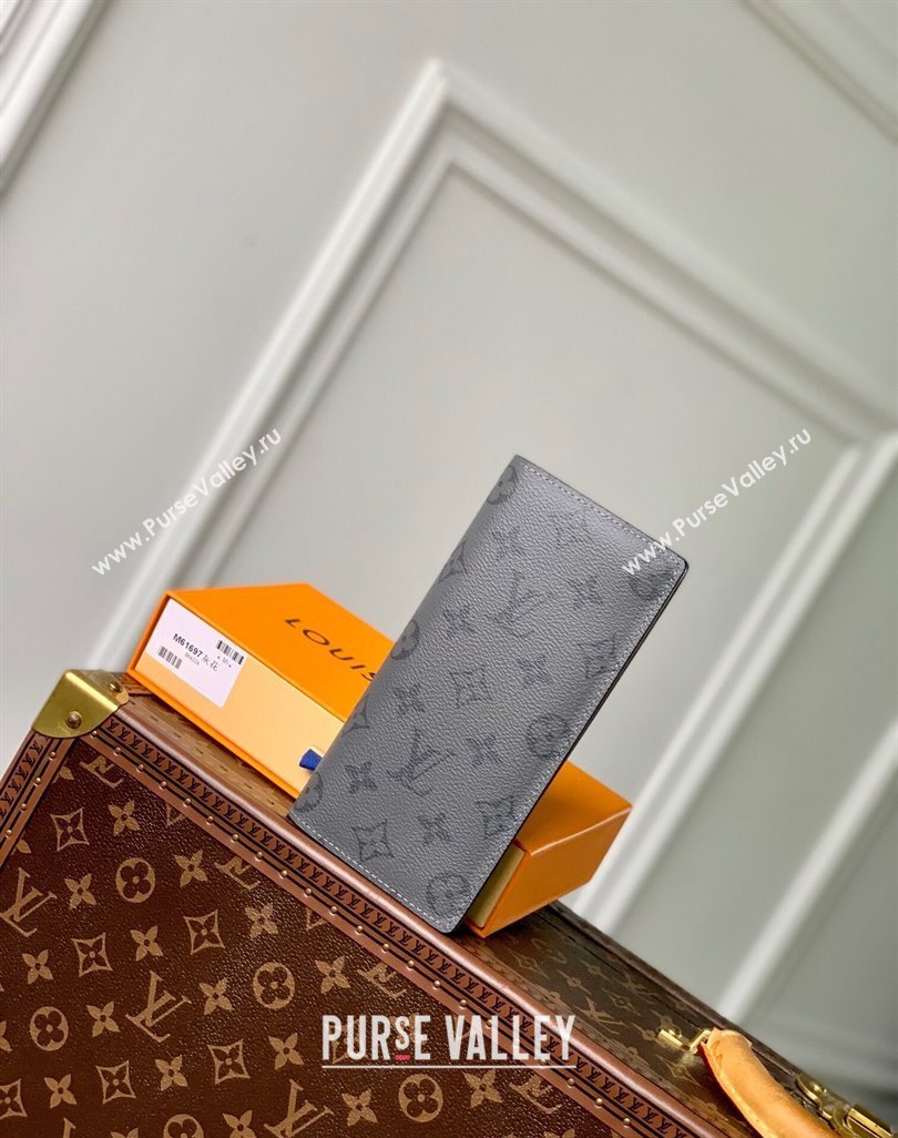 Louis Vuitton Brazza Wallet in Grey Monogram Eclipse Canvas M61697 2024 (KI-240625127)