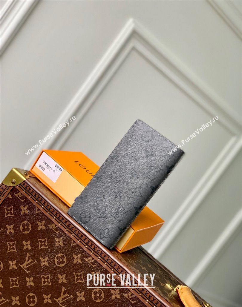 Louis Vuitton Brazza Wallet in Grey Monogram Eclipse Canvas M61697 2024 (KI-240625127)