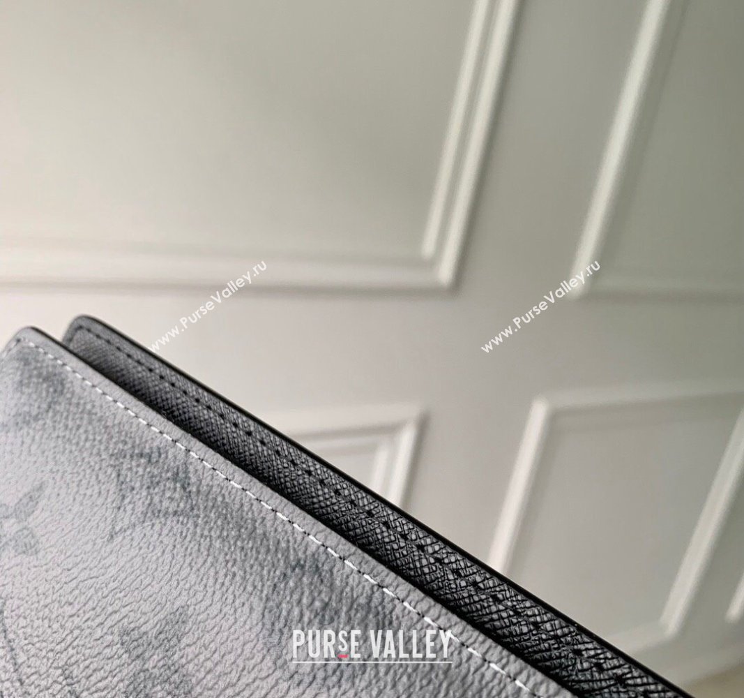 Louis Vuitton Brazza Wallet in Grey Monogram Eclipse Canvas M61697 2024 (KI-240625127)