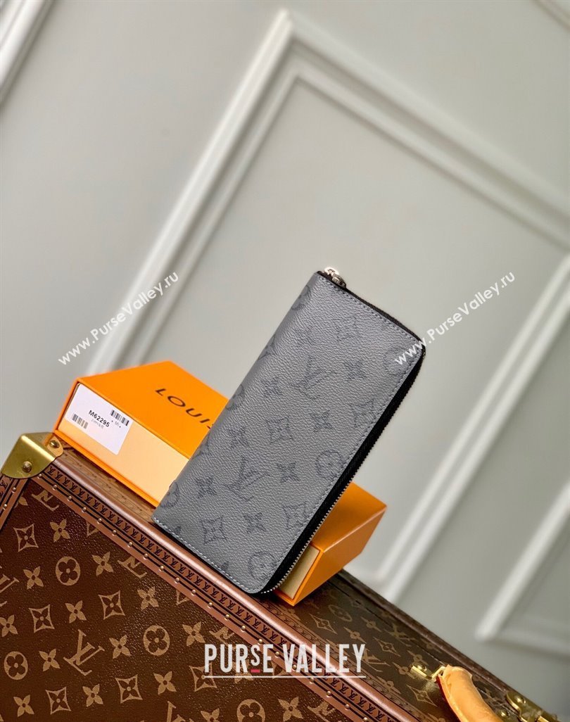 Louis Vuitton Zippy Wallet Vertical in Grey Monogram Eclipse Canvas N63095 2024 (KI-240625128)