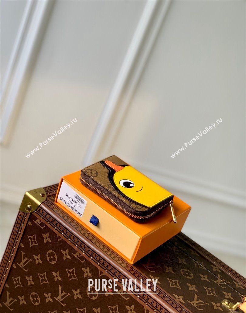 Louis Vuitton Zippy Coin Purse Wallet in Monogram Canvas with Yellow Duck M83690 2024 Animal Objects (KI-240625063)