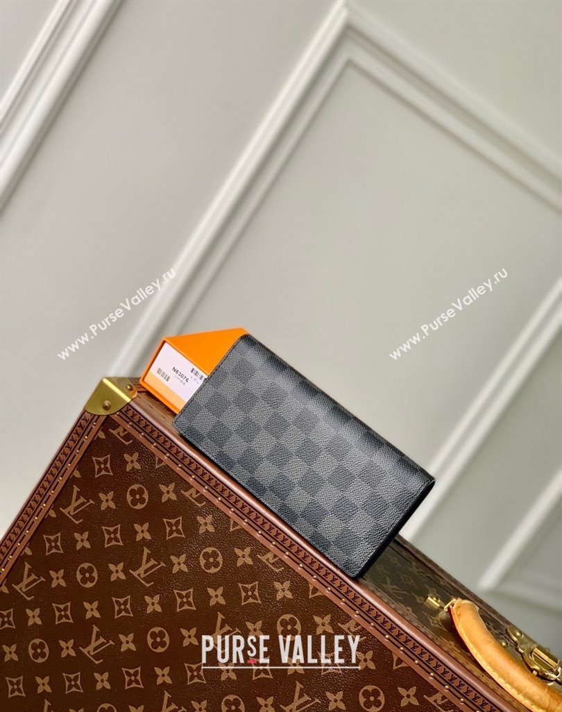 Louis Vuitton Brazza Wallet in Damier Graphite Canvas N62665 2024 (KI-240625133)