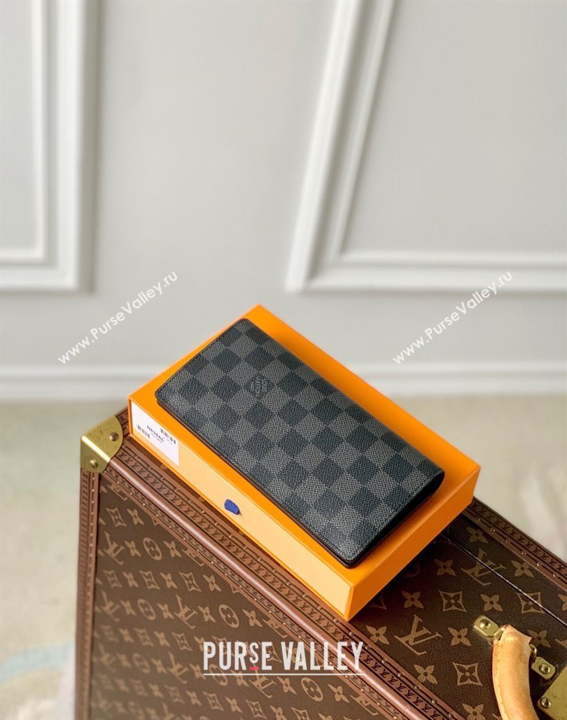 Louis Vuitton Brazza Wallet in Damier Graphite Canvas N62665 2024 (KI-240625133)