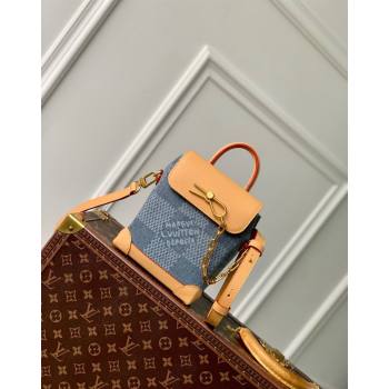 Louis Vuitton Nano Steamer Mini bag in Blue Damier Denim 3D Cotton Canvas N40751 2024 (KI-240625057)