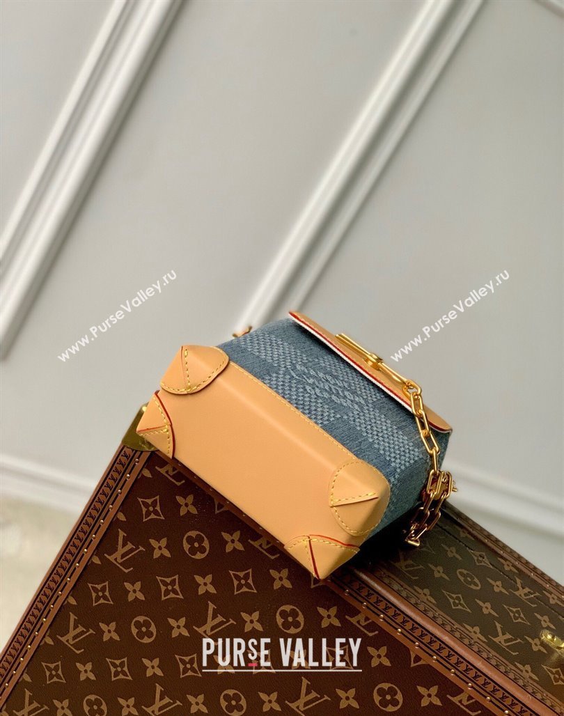 Louis Vuitton Nano Steamer Mini bag in Blue Damier Denim 3D Cotton Canvas N40751 2024 (KI-240625057)