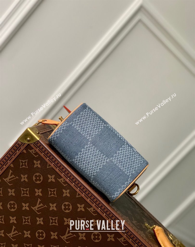 Louis Vuitton Speedy 18 Bandouliere bag in Blue Damier Denim 3D Cotton N40682 2024 (KI-240625058)